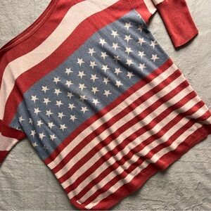 Tasha Polizzi Old Glory American Flag Oversized Western Cotton Sweater One Size